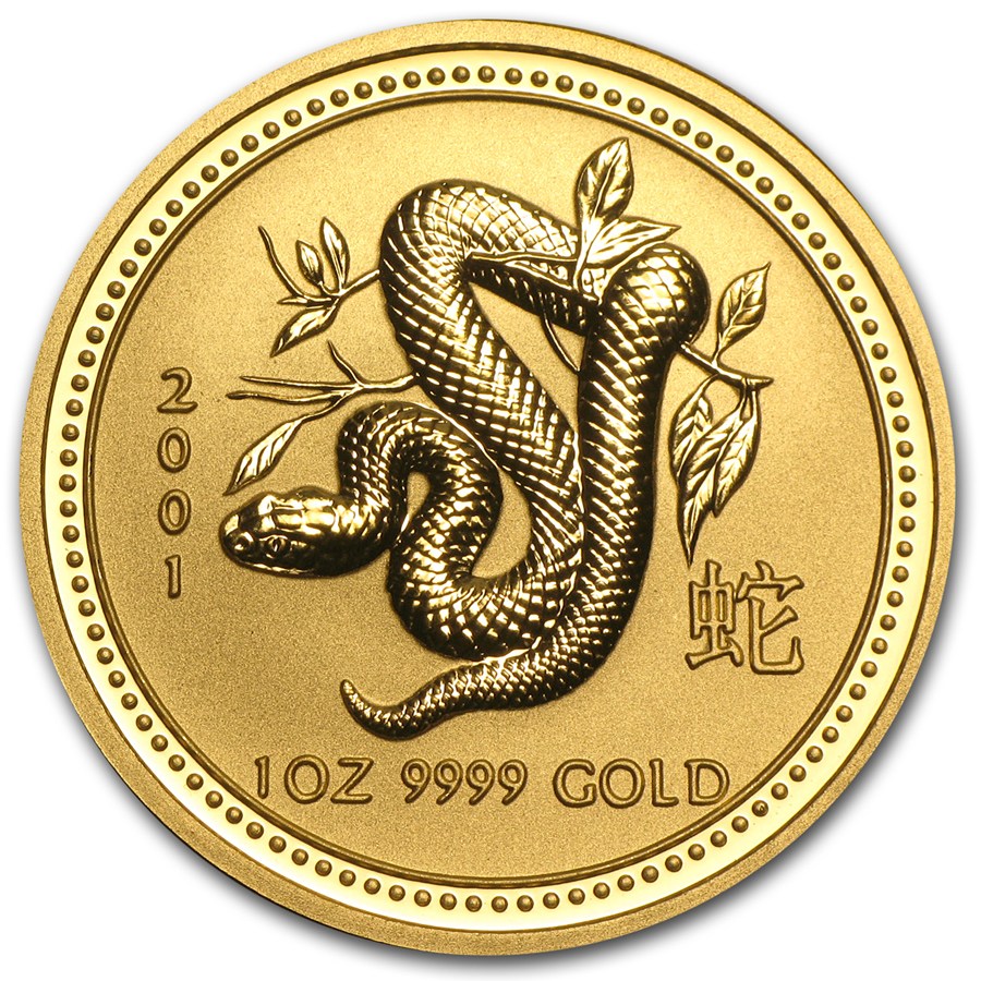 Australian Gold Lunar Series 2001 - Year of the Snake - 1 oz