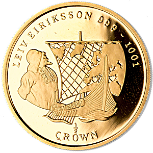 1997 1/2 oz Isle of Man Leiv Eiriksson Gold Coin