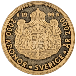 1999 11.7 Gram Gold Swedish Gold 2000 Kronor Bullion Coin 