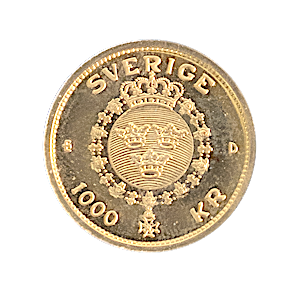 5.22 Gram Gold Swedish Gold 1000 Kronor Bullion Coin (Various Years)