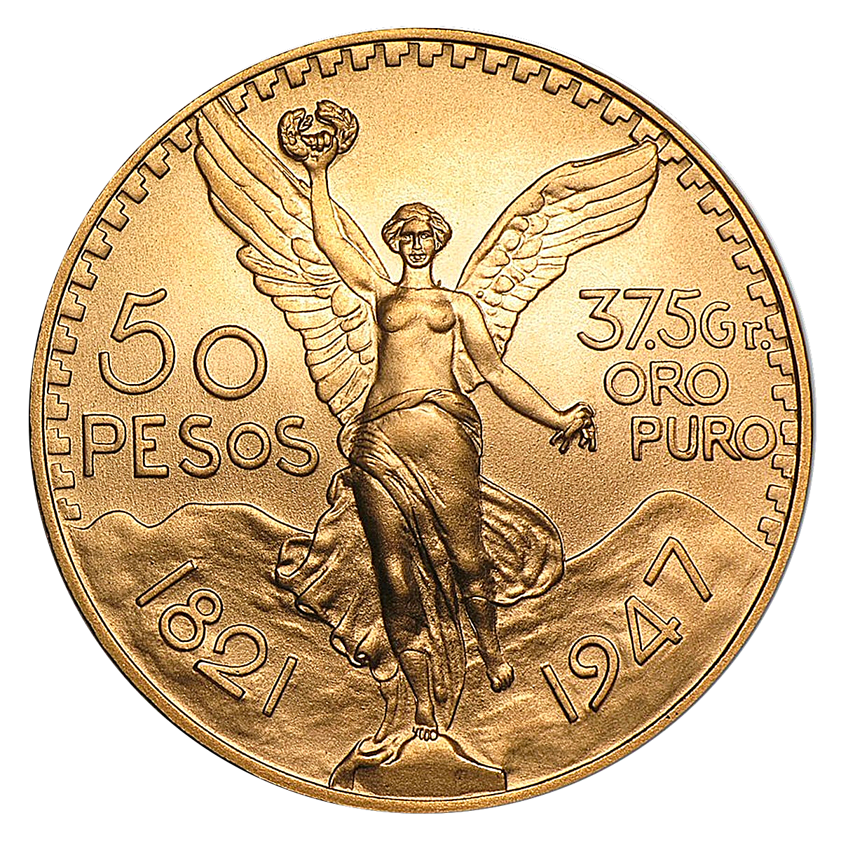 Mexico Gold 50 Pesos 1947 - Circulated in Good Condition - 1.2057 ...