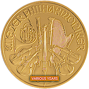 1 oz Austrian Gold Philharmonic Bullion Coin (Various Years)