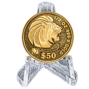 1993 1/2 oz Singapore Gold Lion Coin