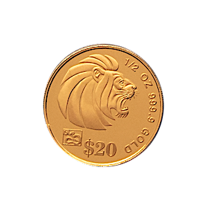 2001 1/2 oz Singapore Gold Lion Bullion Coin