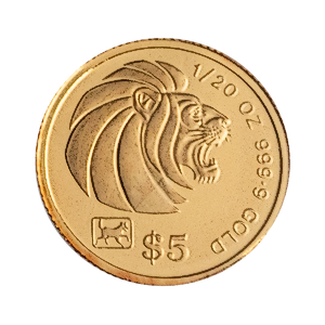 1994 1/20 oz Singapore Gold Lion Bullion Coin