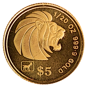 1991 1/20 oz Singapore Gold Lion Bullion Coin