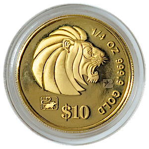 1996 1/4 oz Singapore Gold Lion Bullion Coin