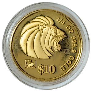 1996 1/4 oz Singapore Gold Lion Bullion Coin