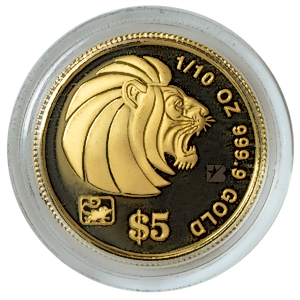 1996 1/10 oz Singapore Gold Lion Bullion Coin