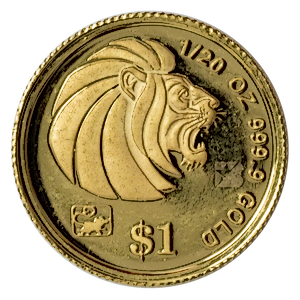 1996 1/20 oz Singapore Gold Lion Bullion Coin