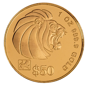 1998 1 oz Singapore Gold Lion Bullion Coin
