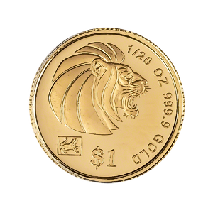 1998 1/20 oz Singapore Gold Lion Bullion Coin