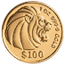 1990 1 oz Singapore Gold Lion Bullion Coin thumbnail