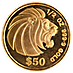 1990 1/2 oz Singapore Gold Lion Bullion Coin thumbnail