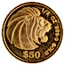 1990 1/2 oz Singapore Gold Lion Bullion Coin thumbnail