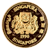 1990 1/20 oz Singapore Gold Lion Bullion Coin thumbnail