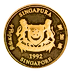 1992 1/20 oz Singapore Gold Lion Bullion Coin thumbnail