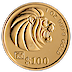 1992 1 oz Singapore Gold Lion Bullion Coin thumbnail