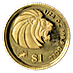 1996 1/20 oz Singapore Gold Lion Bullion Coin thumbnail