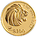 1991 1 oz Singapore Gold Lion Bullion Coin thumbnail
