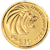 1993 1/10 oz Singapore Gold Lion Bullion Coin thumbnail