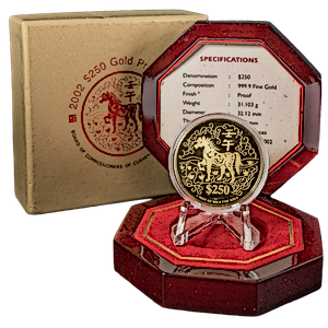 2002 1 oz Singapore Mint Gold 