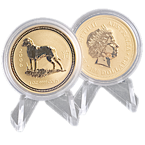 2 pcs of 1 oz 2006 Australian Gold Lunar Series 