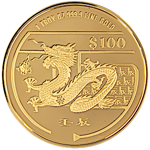 2012 1 oz Singapore Mint Gold Dragon Bullion Coin (Pre-Owned in Good Condition)