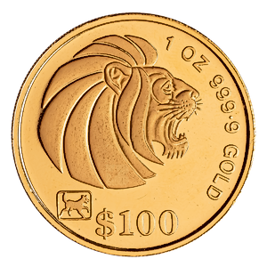 1994 1 oz Singapore Gold Lion Bullion Coin