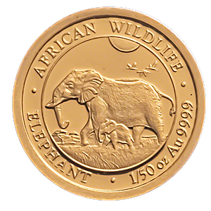 2022 1/50 oz Somalian Gold Elephant Bullion Coin