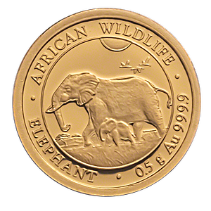 2022 0.5 Gram Somalian Gold Elephant Bullion Coin