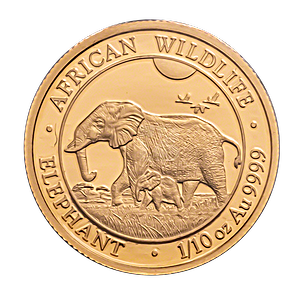 2022 1/10 oz Somalian Gold Elephant Bullion Coin