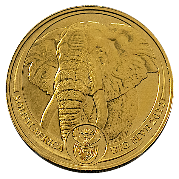 Elephant Coin File 2022 1 oz South African Gold Big Five Elephant Coin