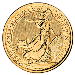 2023 1/2 oz United Kingdom Gold Britannia Bullion Coin - King Charles III Effigy (BU)