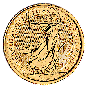 2023 1/4 oz United Kingdom Gold Britannia Bullion Coin - King Charles III Effigy (BU)