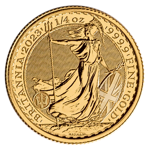 2023 1/4 oz United Kingdom Gold Britannia Bullion Coin - King Charles III Effigy (BU)