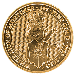 United Kingdom Gold Queen's Beast 2020 - The White Lion - 1 oz