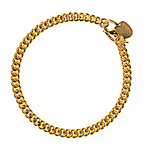 Gold Bullion Bracelet with Heart Charm - 20 g