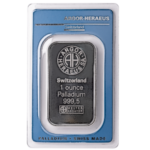 1 oz Argor-Heraeus Swiss Palladium Bullion Bar (Pre-Owned in Good Condition)