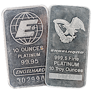 10 oz Engelhard Platinum Bullion Bar (Pre-Owned in Good Condition)