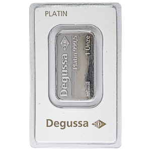1 oz Degussa Platinum Bullion Bar (Pre-Owned in Good Condition)