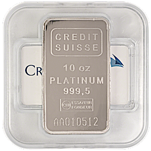 10 oz Credit Suisse Platinum Bullion Bar