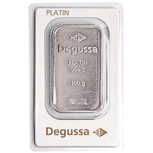 100 Gram Platinum Bullion Bar - Various Brands (Pre-Owned in Good Condition)