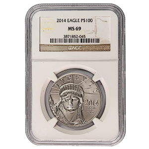 2014 1 oz American Platinum Eagle Bullion Coin - Graded MS 69 by NGC