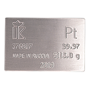 166.537 oz Gulidov Krasnoyarsk Platinum Bullion Bar