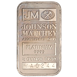 1/2 oz Johnson Matthey Platinum Bullion Bar (Pre-Owned in Good Condition)