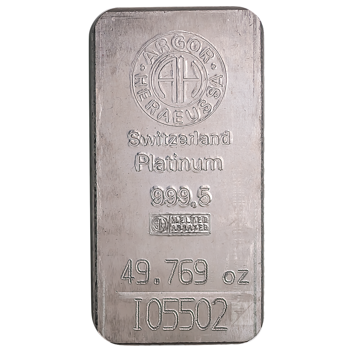 Argor-heraeus Platinum Bar - 49.769 Oz