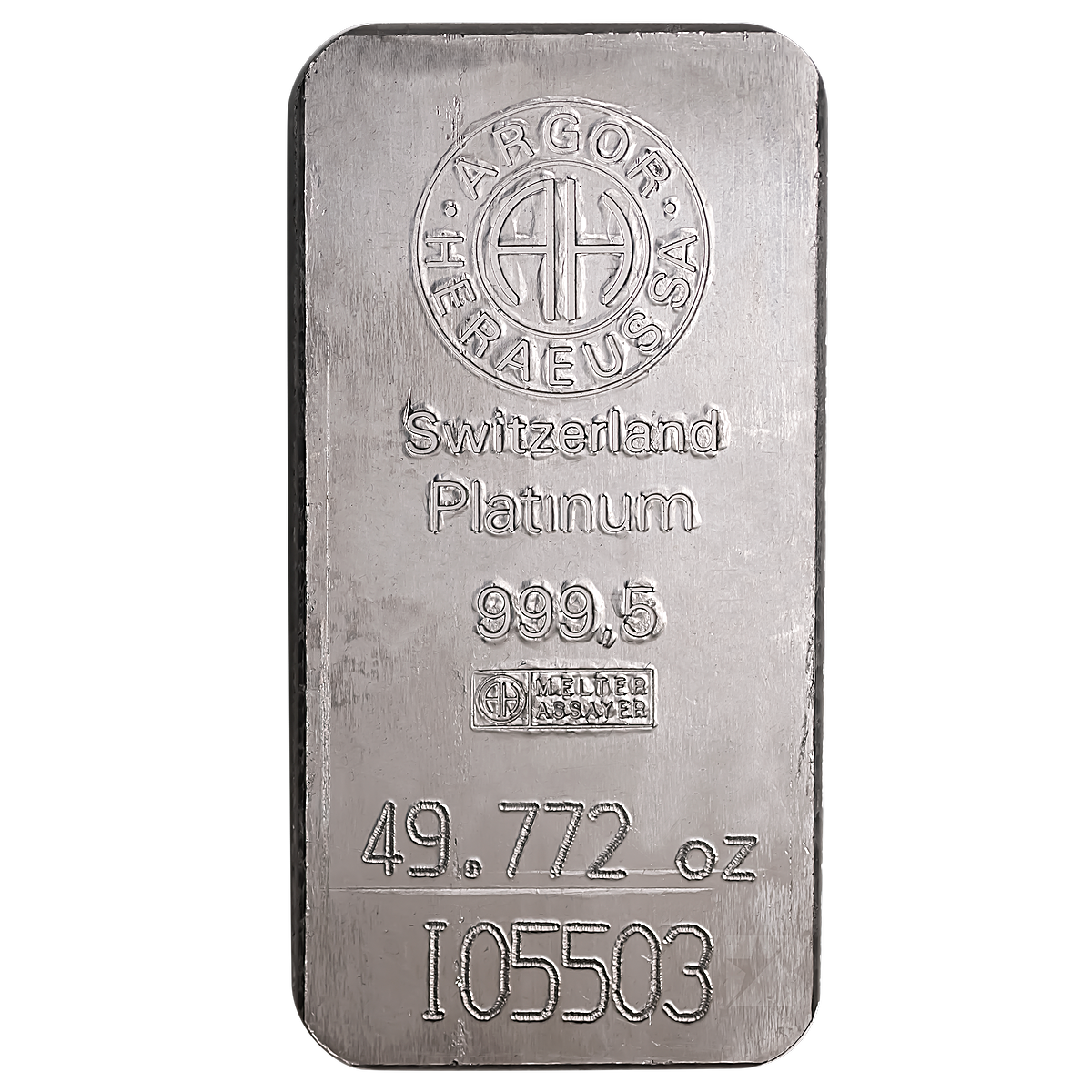 Argor-Heraeus Platinum Bar - 49.772 oz