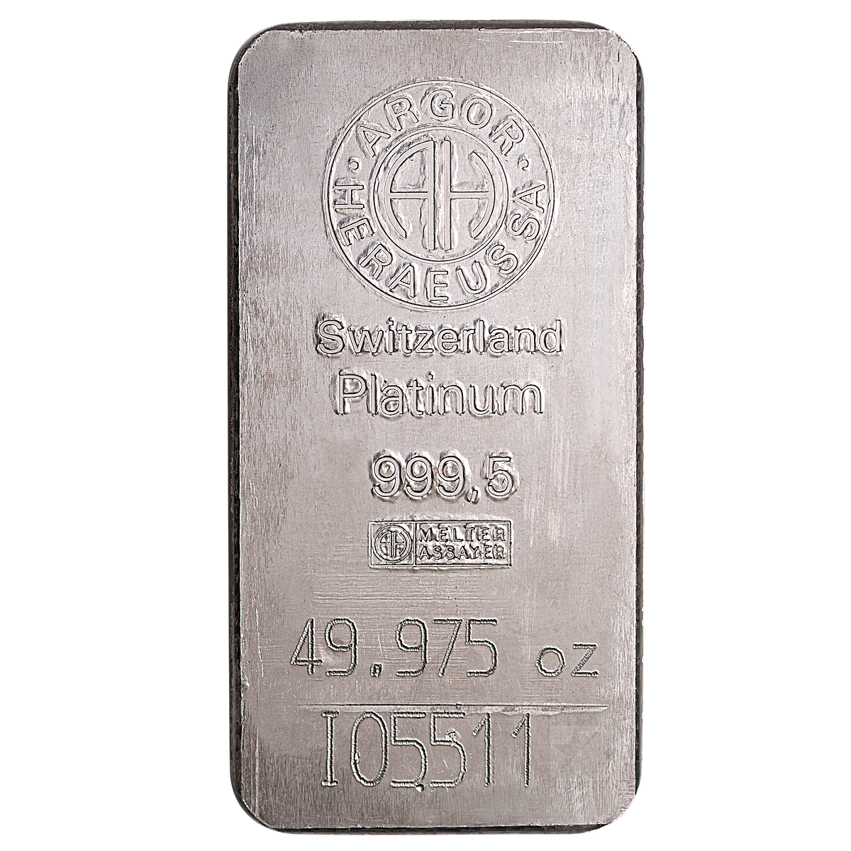 Buy 49.975 oz Argor-Heraeus Swiss Platinum Bullion Bar