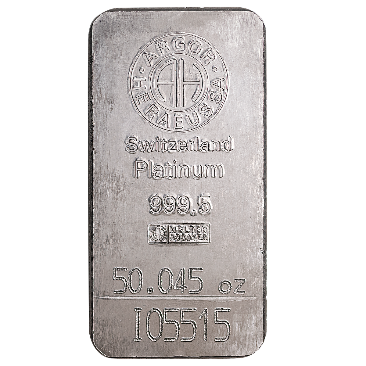 Buy 50.045 oz Argor-Heraeus Swiss Platinum Bullion Bar